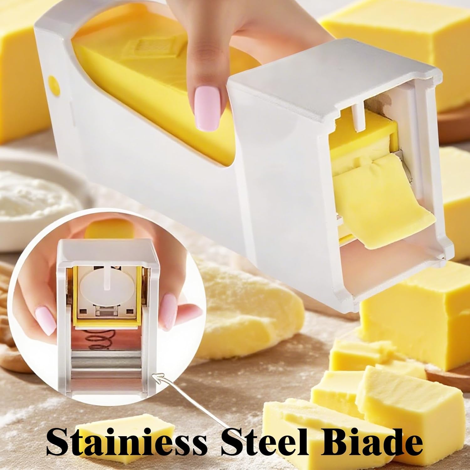 Butter Slicer for Pre-Sliced Butter & Cheese Cutter with Storage Container - Kitchen Tool for Baking, Cooking, Sandwiches, Bread, Cookies (1PC) 5