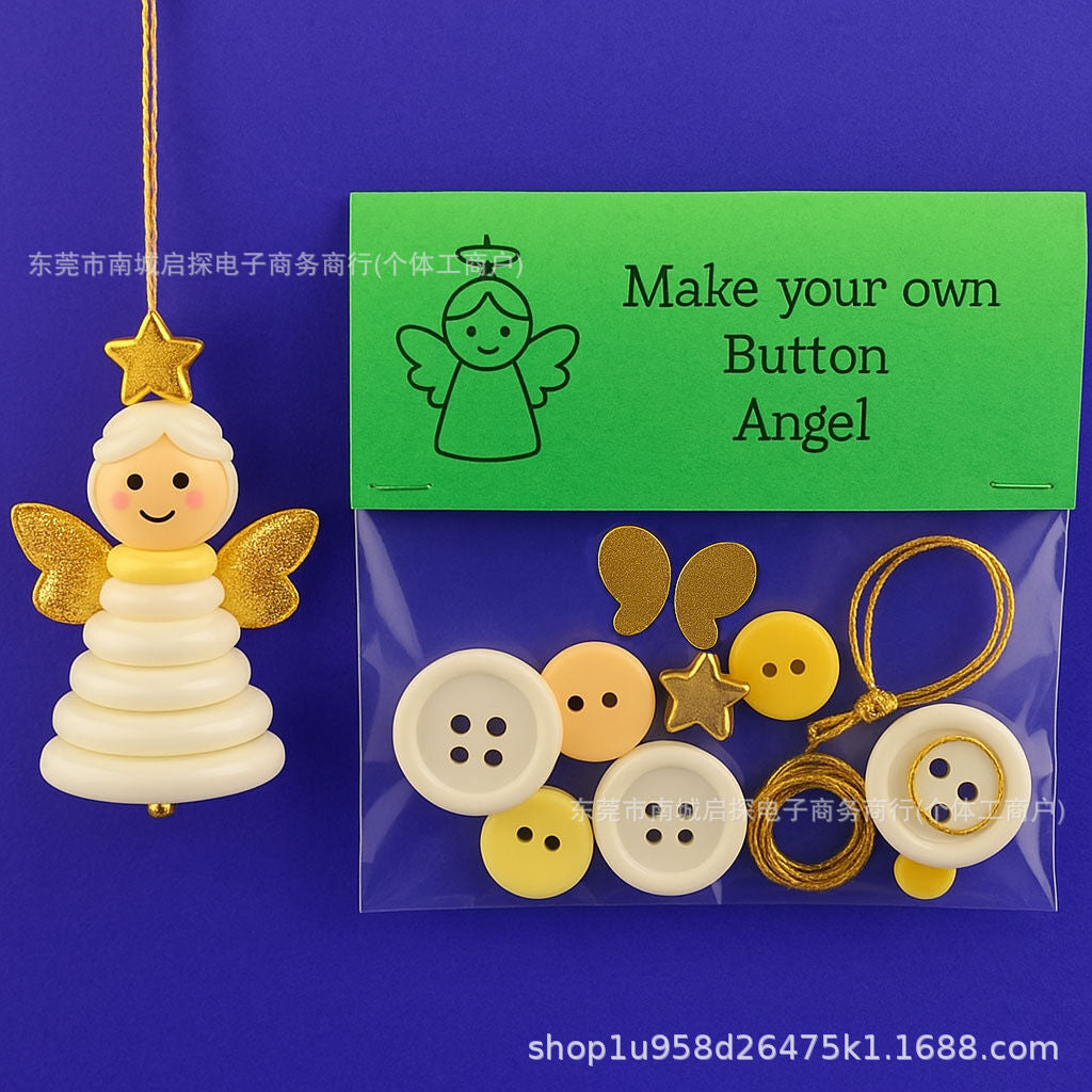 Christmas gift Christmas Button Ornament - Festive Santa Design Craft Kit （green Christmas tree） 4