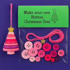 Christmas gift Christmas Button Ornament - Festive Santa Design Craft Kit （green Christmas tree） 5