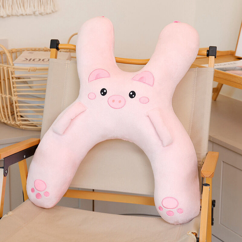 Christmas gift for kids-Kids Travel Pillow, Ergonomic Plush Support for Car Rides, Comfortable Sleep Companion for Children（pink dog） 5