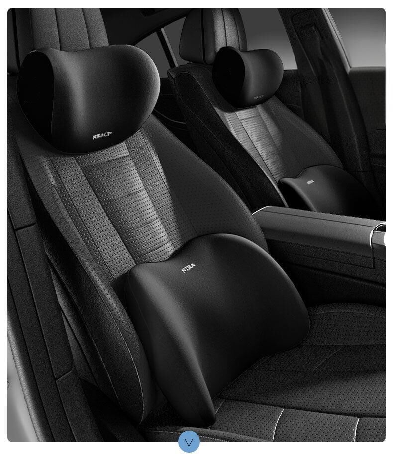 Christmas gift Car Headrest & Lumbar Support Set, Ergonomic Plush Cushion for Driver & Passenger, Comfort & Spine Protection for Long Drives（grey） 12