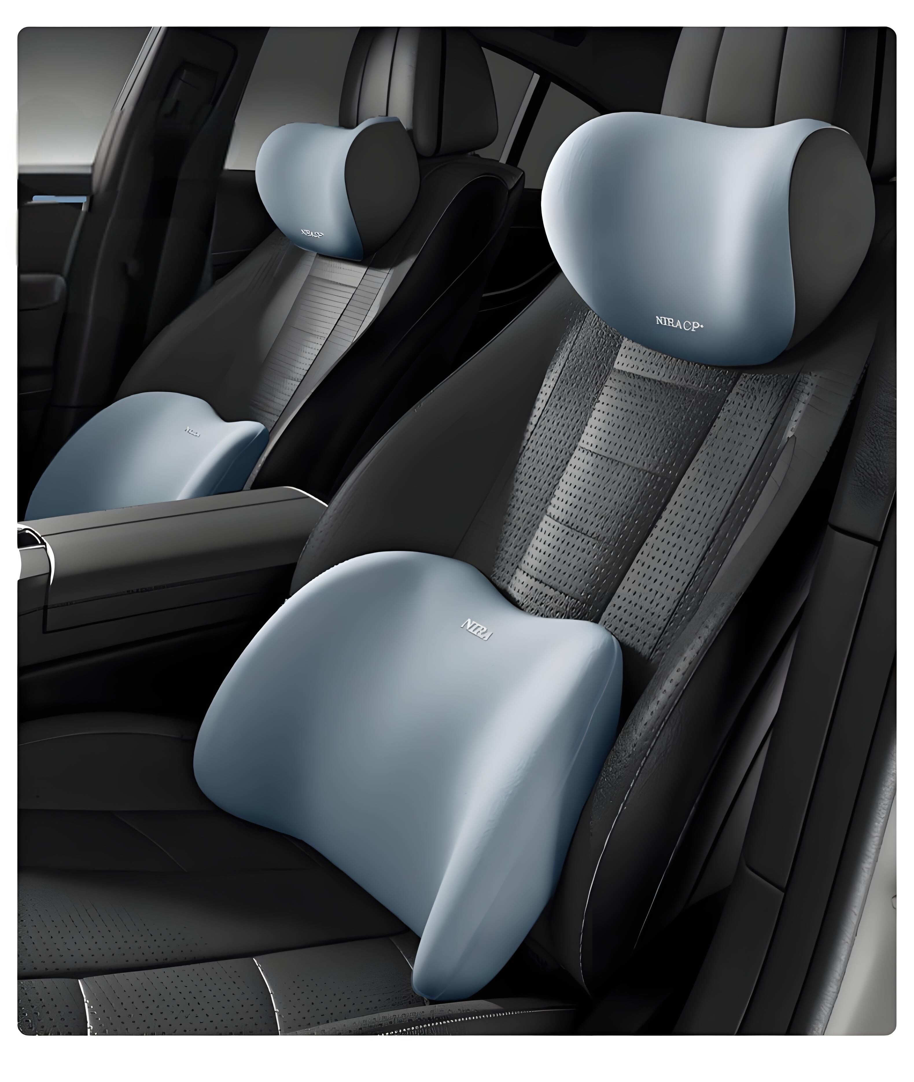 Christmas gift Car Headrest & Lumbar Support Set, Ergonomic Plush Cushion for Driver & Passenger, Comfort & Spine Protection for Long Drives（grey） 13