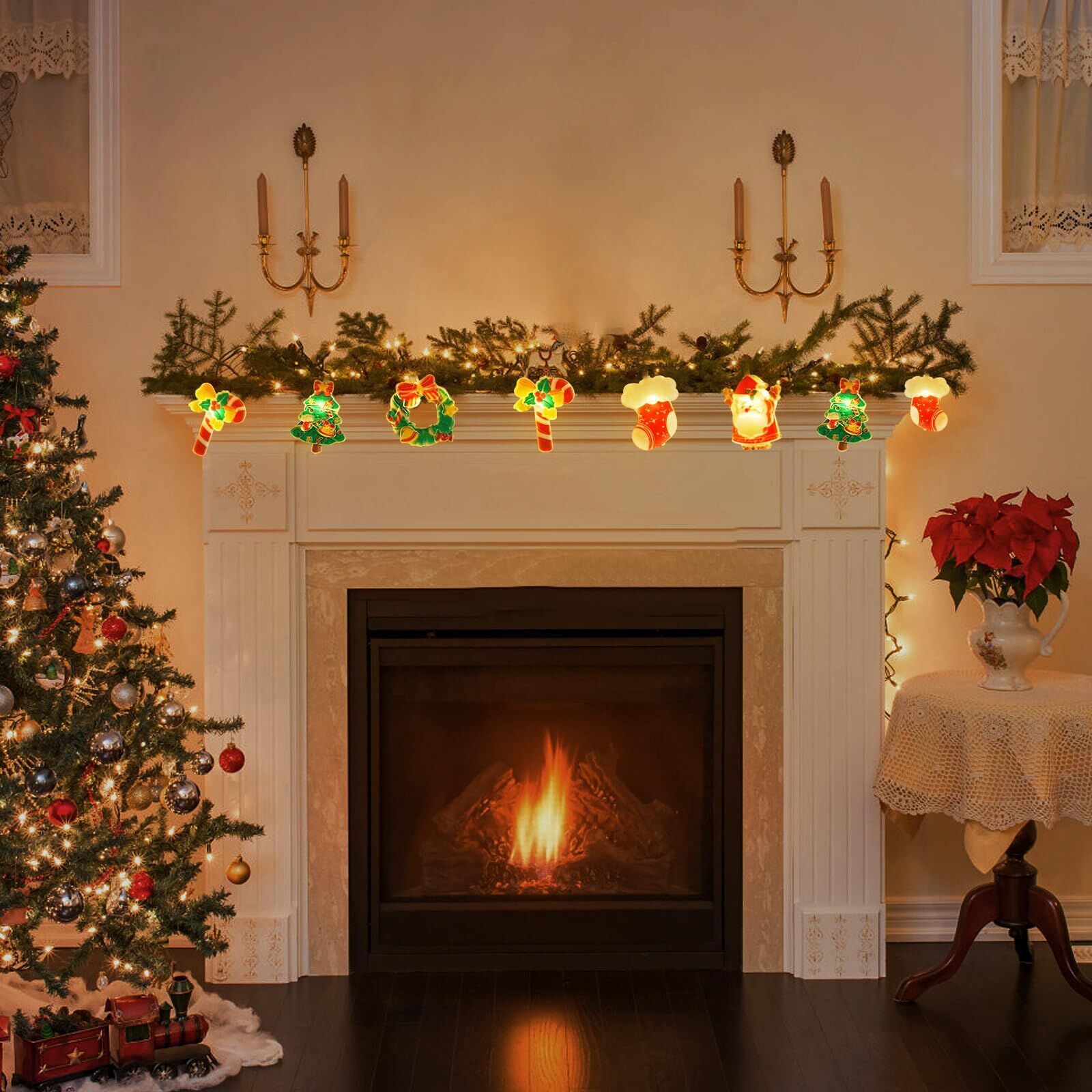 3M 20-LED Christmas Fairy String Lights: Santa/Snowman/Wreath Battery-Powered Warm White Decor for Home/Party 5