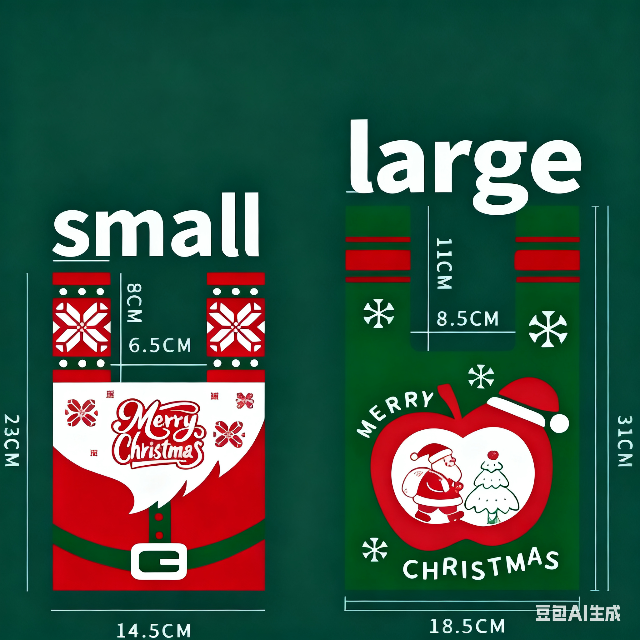 Christmas gift 4-Pack Christmas Knitted Gift Bags - Small & Big Festive Pouches for Apples, Candies, Christmas Eve Gifting & DecorationProduct（L）  4