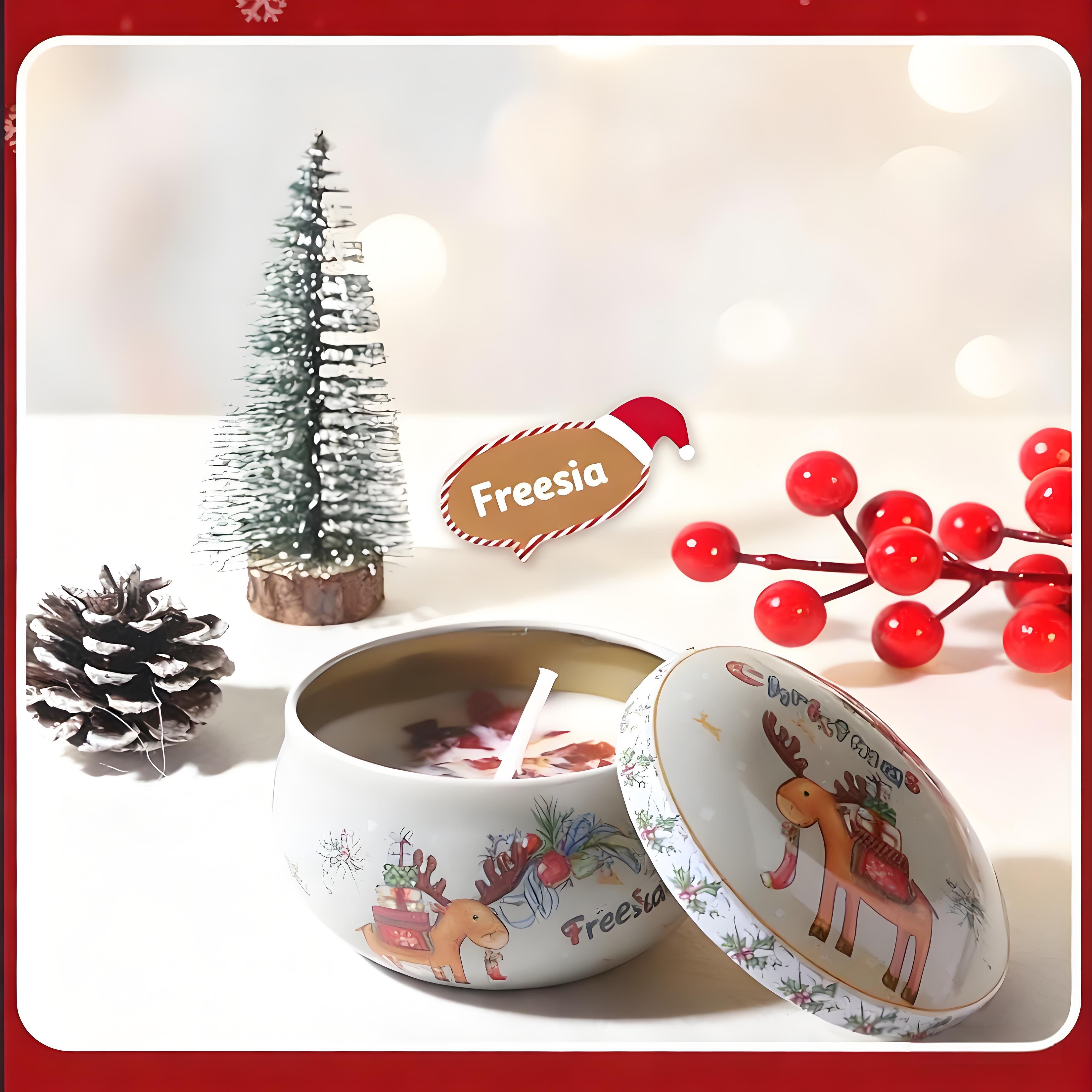 Christmas gift Aussie Christmas Scented Candle Set – 8 Festive Tin Candles with Unique Scents & Cute Designs for Holiday Gifting 10