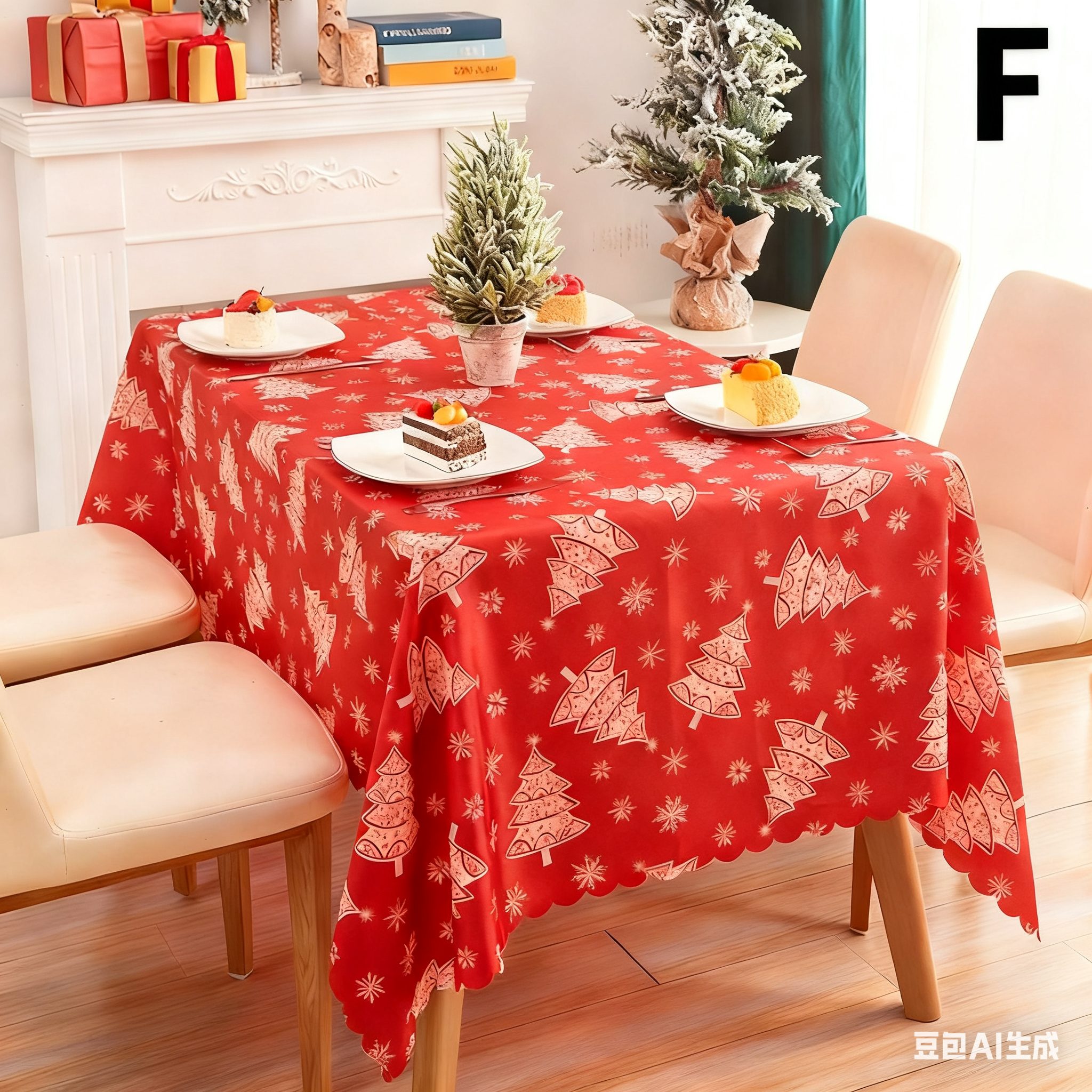 Christmas gift Christmas Tablecloth - Festive 180x150cm Table Cover for Holiday Dining & Home Decor（B） 5