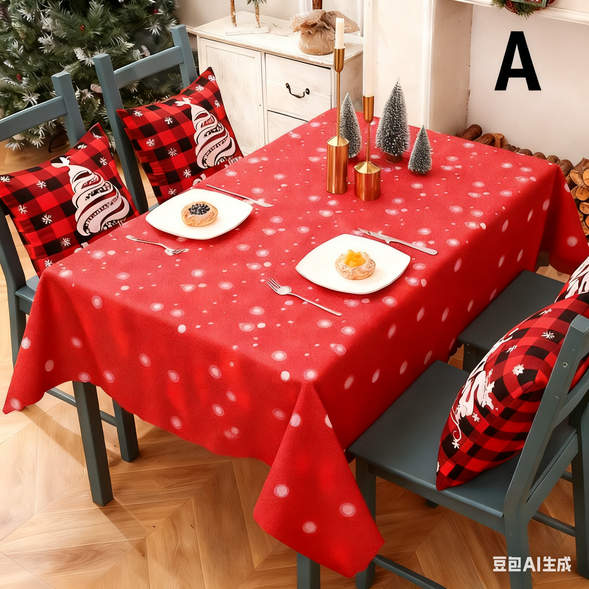 Christmas gift Christmas Tablecloth - Festive 180x150cm Table Cover for Holiday Dining & Home Decor（B） 6
