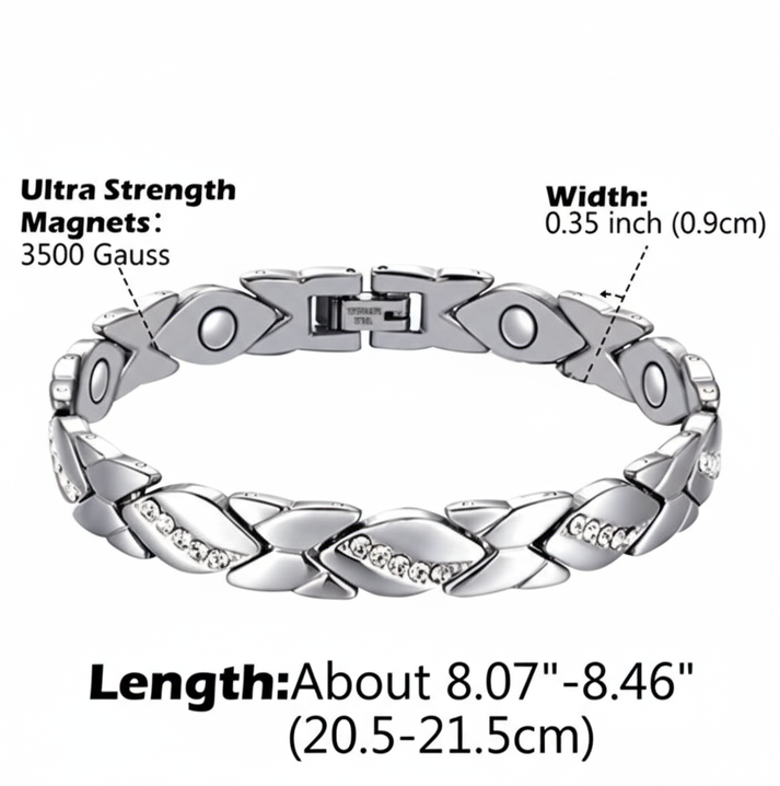 Christmas gift Stylish Ancient Copper Magnetic Therapy Bracelet with Diamond Accents - Enhance Health & Elegance（bronze） 3