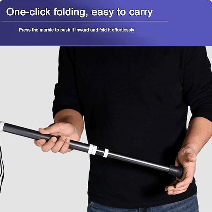 Lightweight Foldable Walking Cane: Adjustable Dual-Mode (T/Grip) Stick – 0.26kg, Portable for Daily/Hiking Use 5