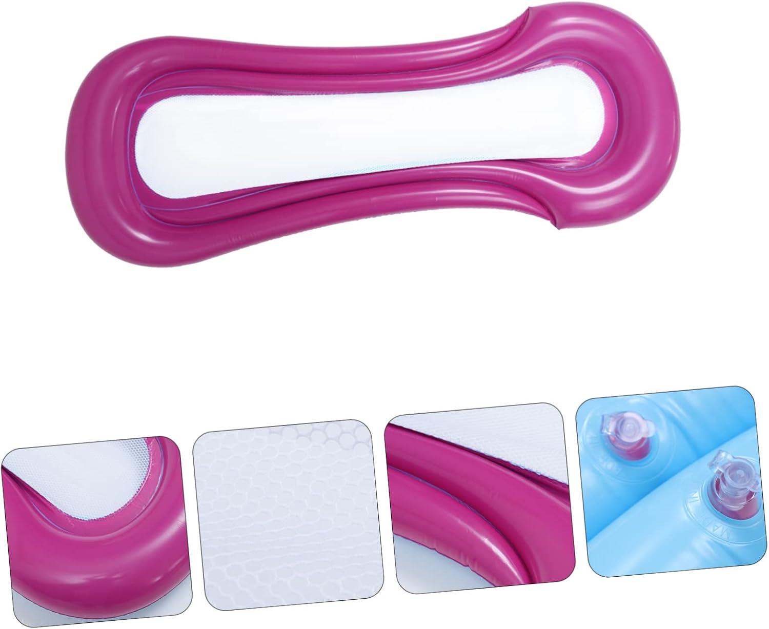 Inflatable Red Floating Bed: Portable Foldable Swimming Mat for Pool Lounging, Water Fun & Beach Relaxation 3