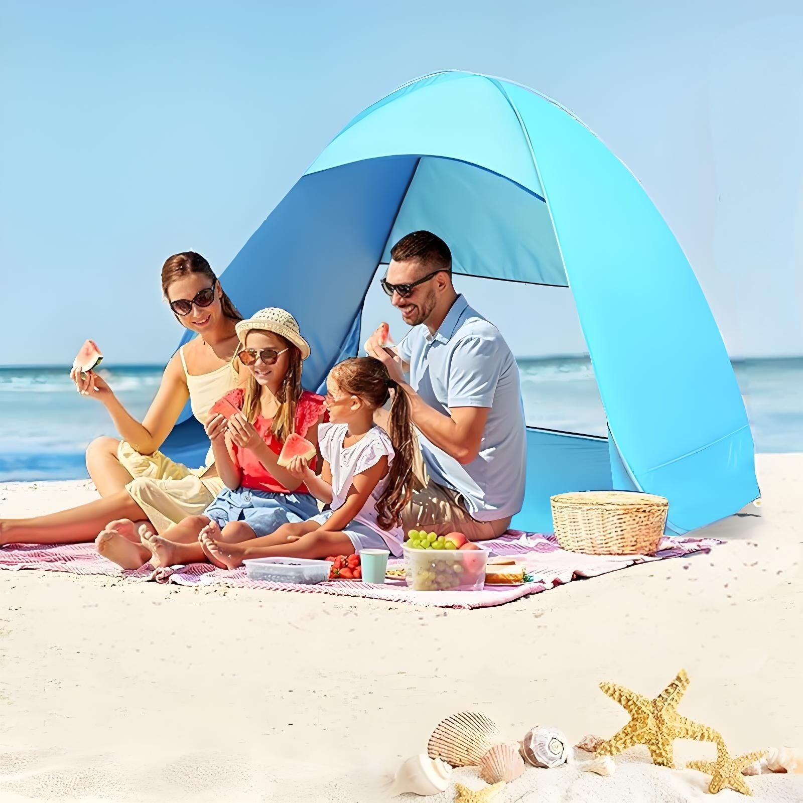 Pop Up Beach Tent: 3-4 Person UPF 50+ Sun Shelter with Carry Bag – Quick-Setup Shade for Beach/Camping(XL) 5