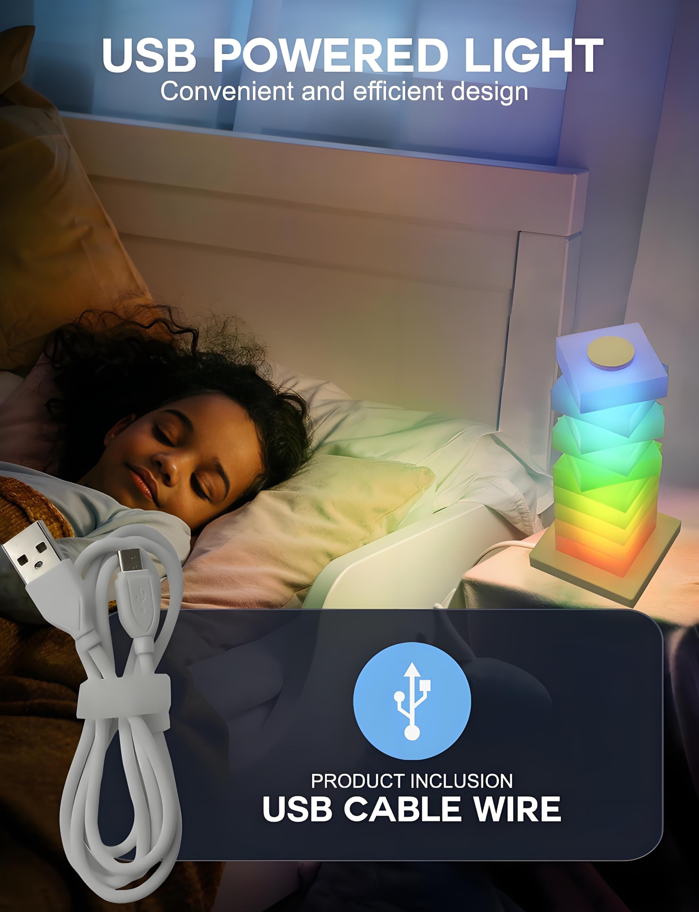 Customizable RGB Cube Lamp: USB-Powered LED Tower Light for Australian Gamerooms, Bedrooms & Room Decor 3