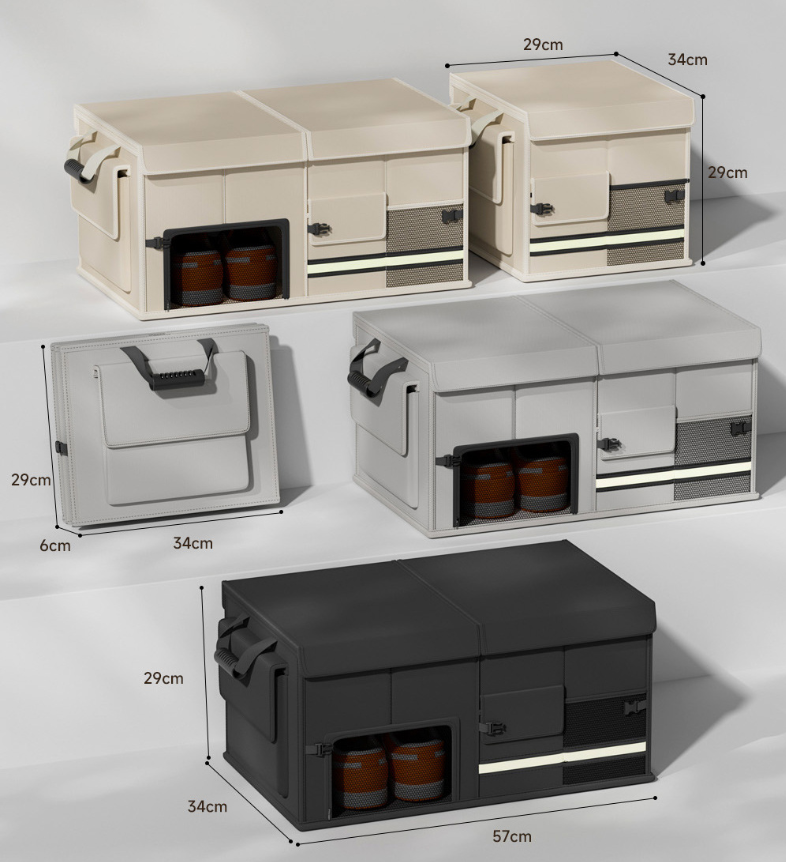 Foldable Car Trunk Organiser, 30L/60L Large Capacity Storage Box for Auto Boot, Multi-functional Cargo Container 6