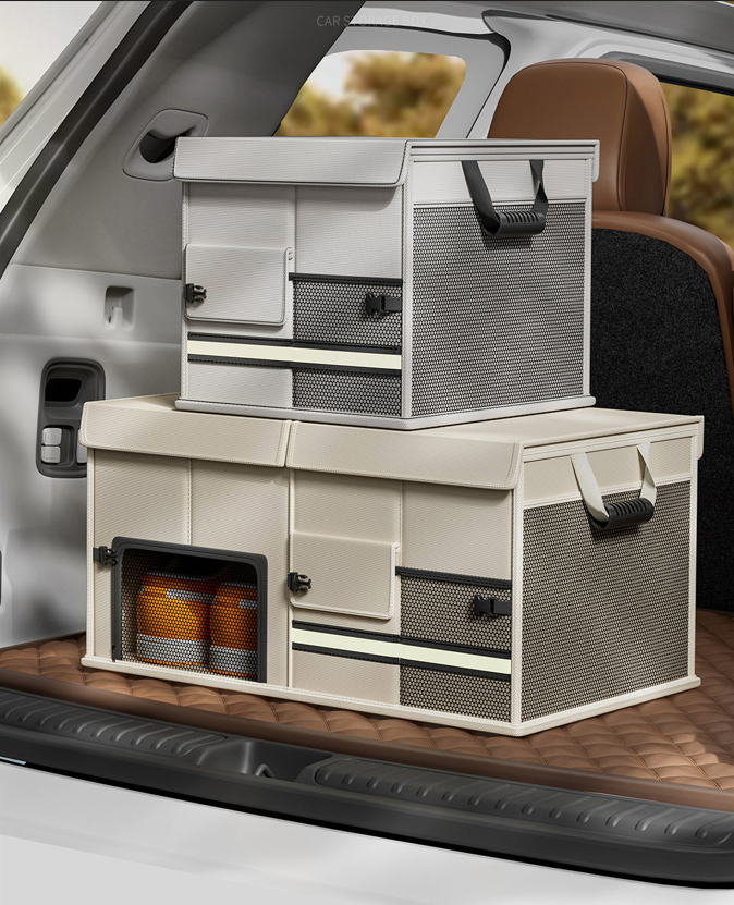 Foldable Car Trunk Organiser, 30L/60L Large Capacity Storage Box for Auto Boot, Multi-functional Cargo Container(30L,grey)