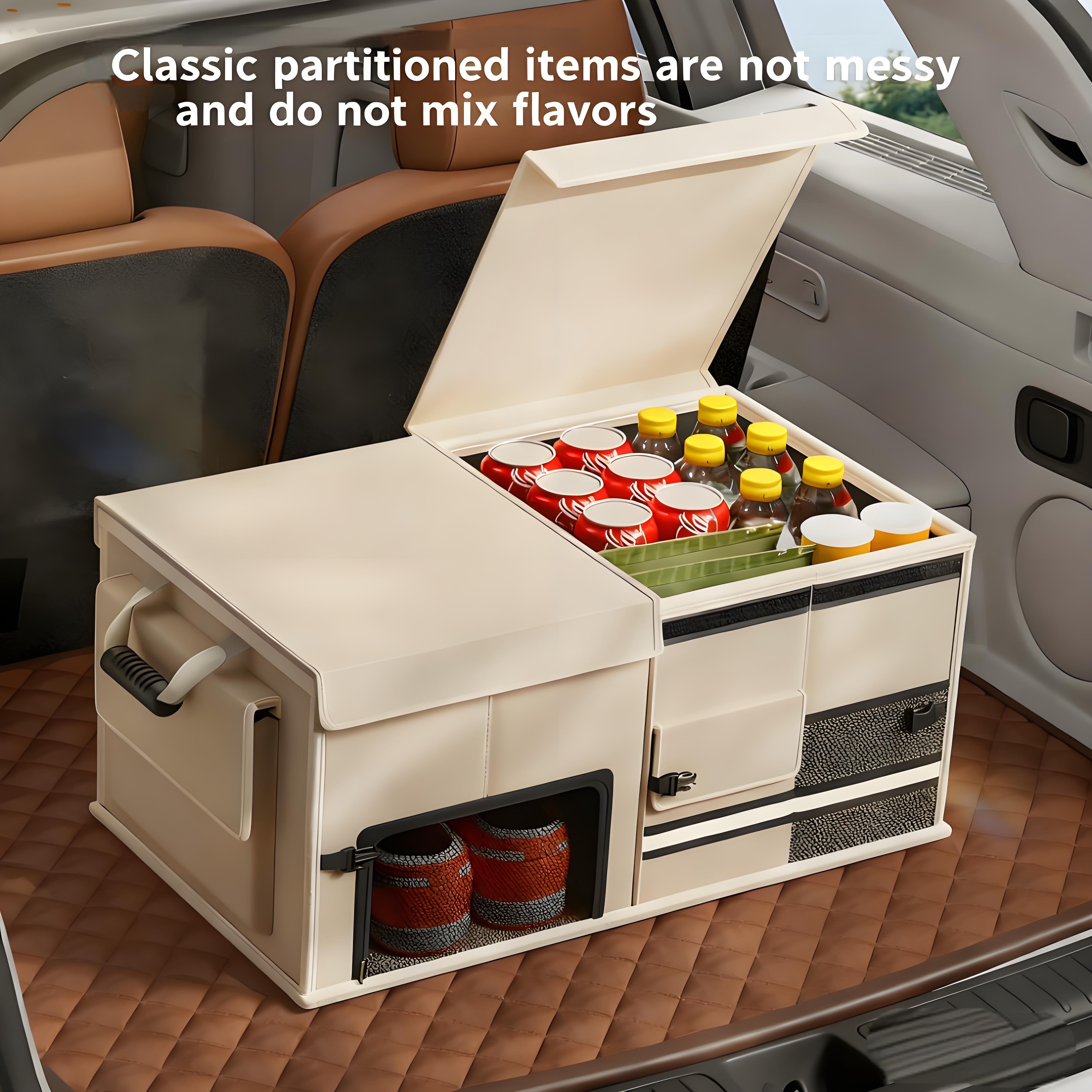 Foldable Car Trunk Organiser, 30L/60L Large Capacity Storage Box for Auto Boot, Multi-functional Cargo Container(60L,grey) 4