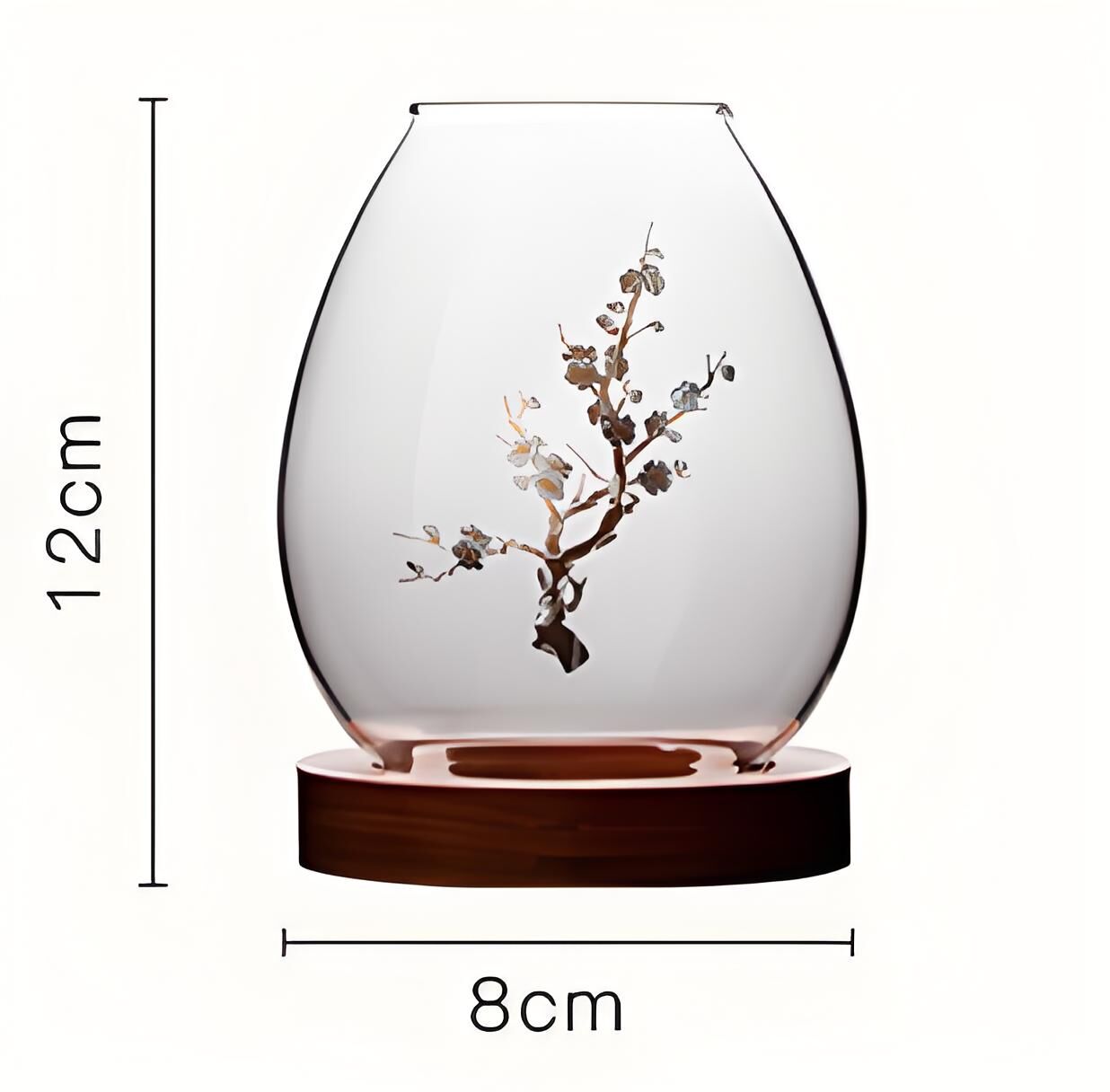 Chinese-Style Glass Candle Holder with Plum Blossom Design: 12×8cm, Windproof, Retro Zen Decor for Romantic Dinners & Home Ambiance 7