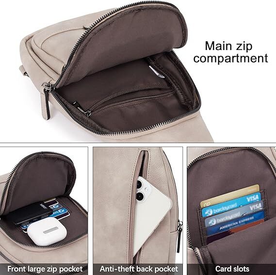 Grey Faux Leather Sling Bag: Unisex, Spacious, Reversible Crossbody for Aussies 4