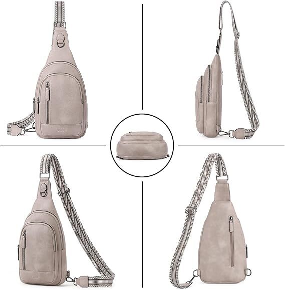 Grey Faux Leather Sling Bag: Unisex, Spacious, Reversible Crossbody for Aussies 6