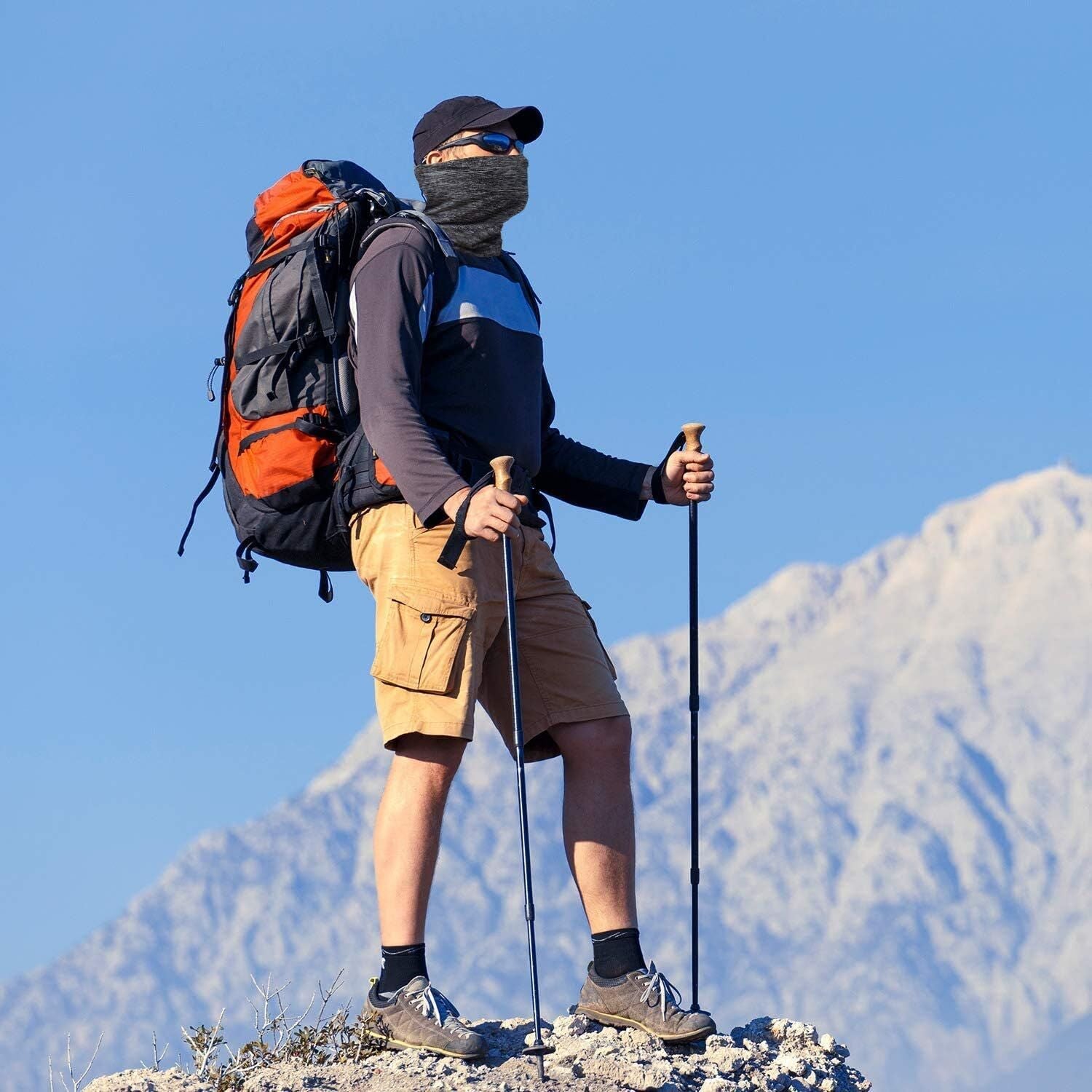 Christmas gift-Premium Ice Silk Neck Scarf Mask - Summer Cooling Essential - Breathable UV Protection - Reflective Design - Beat the Heat Comfortably（black） 4