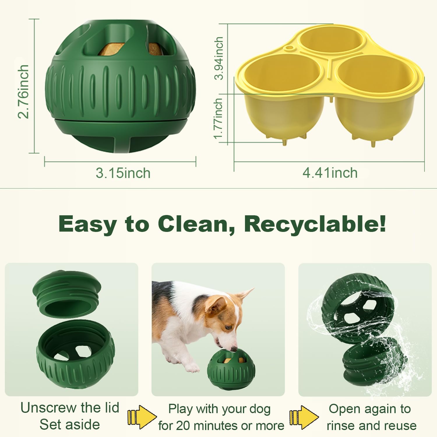 Interactive Dog Toys, Treat Dispensing Dog Toy, Chew Toys to Keep Your Pup Distracted, Frozen Dog Treats Toy for Aggressive Chewer, Durable Dog Puzzle for Small Medium Dog 4