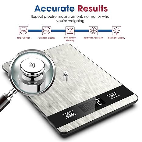 10kg/1g Precision Kitchen Scale: Ultra-Thin, Multi-Unit, Stainless Steel for Aussie Home Cooks 3