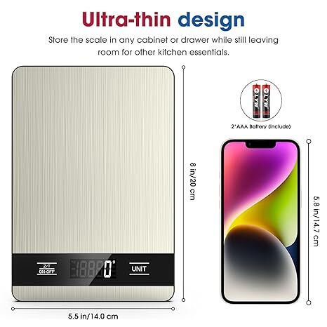 10kg/1g Precision Kitchen Scale: Ultra-Thin, Multi-Unit, Stainless Steel for Aussie Home Cooks 4