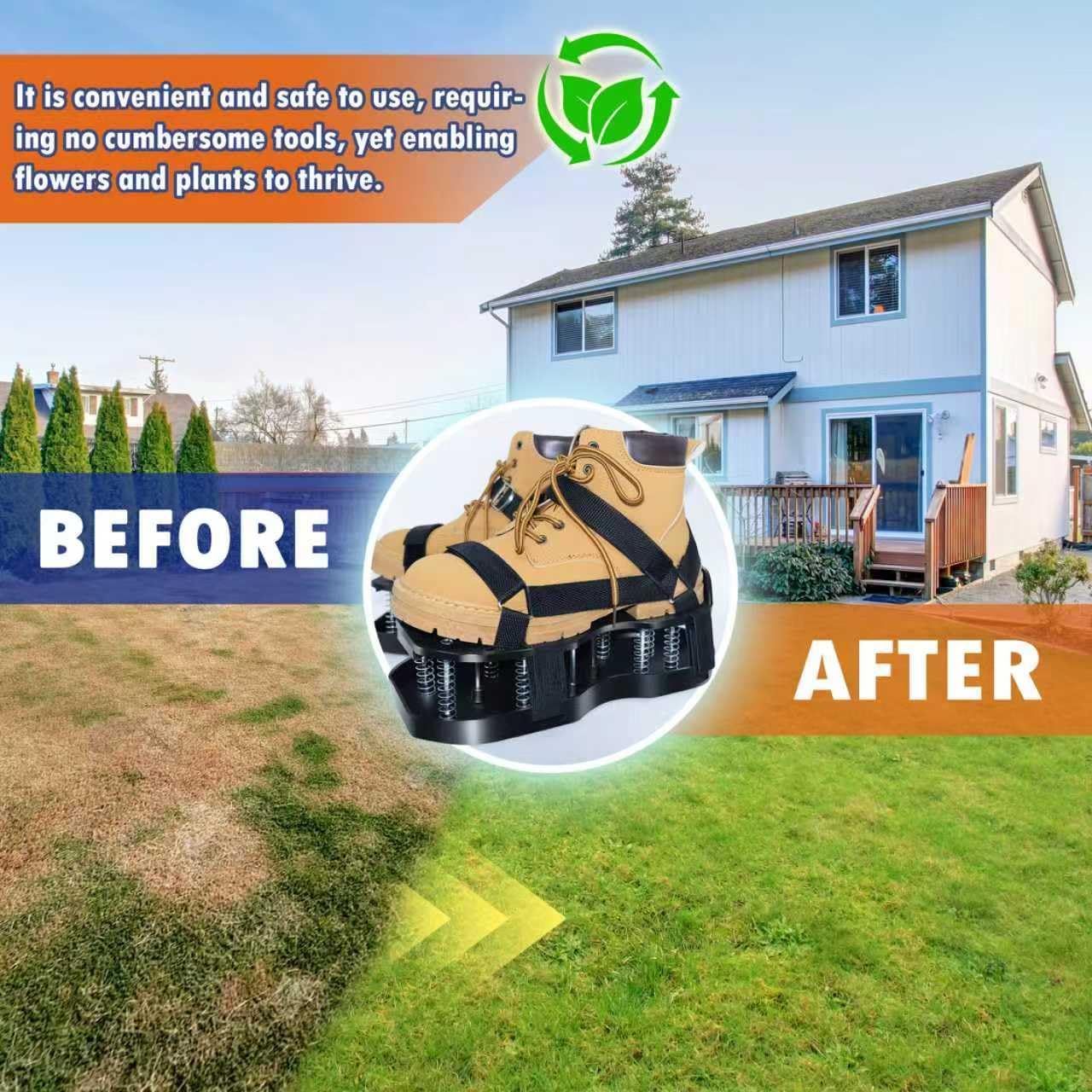 Lawn Aerator Shoes with Spring Base & Spikes: Adjustable Strap, Double-Layer Design for Healthy Lawns in Australian Gardens 6