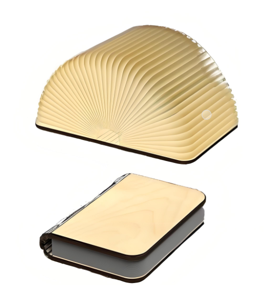 Christmas giftsRechargeable LED Book Night Light: Creative Folding Wooden Lamp with Magnetic Design for Bedrooms & Gifting(Maple Leaf White,L)