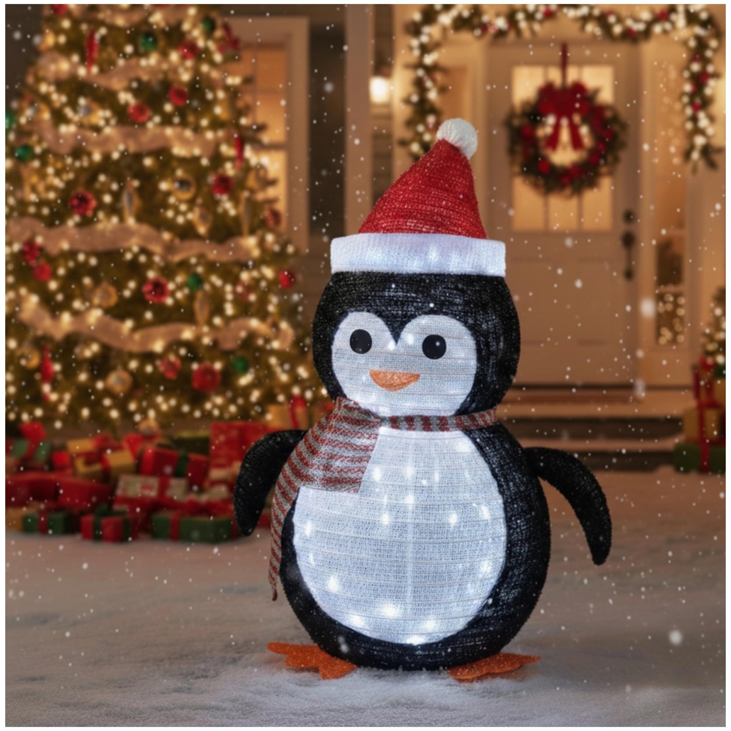 2-Pack Lighted Christmas Penguin Decoration Lantern