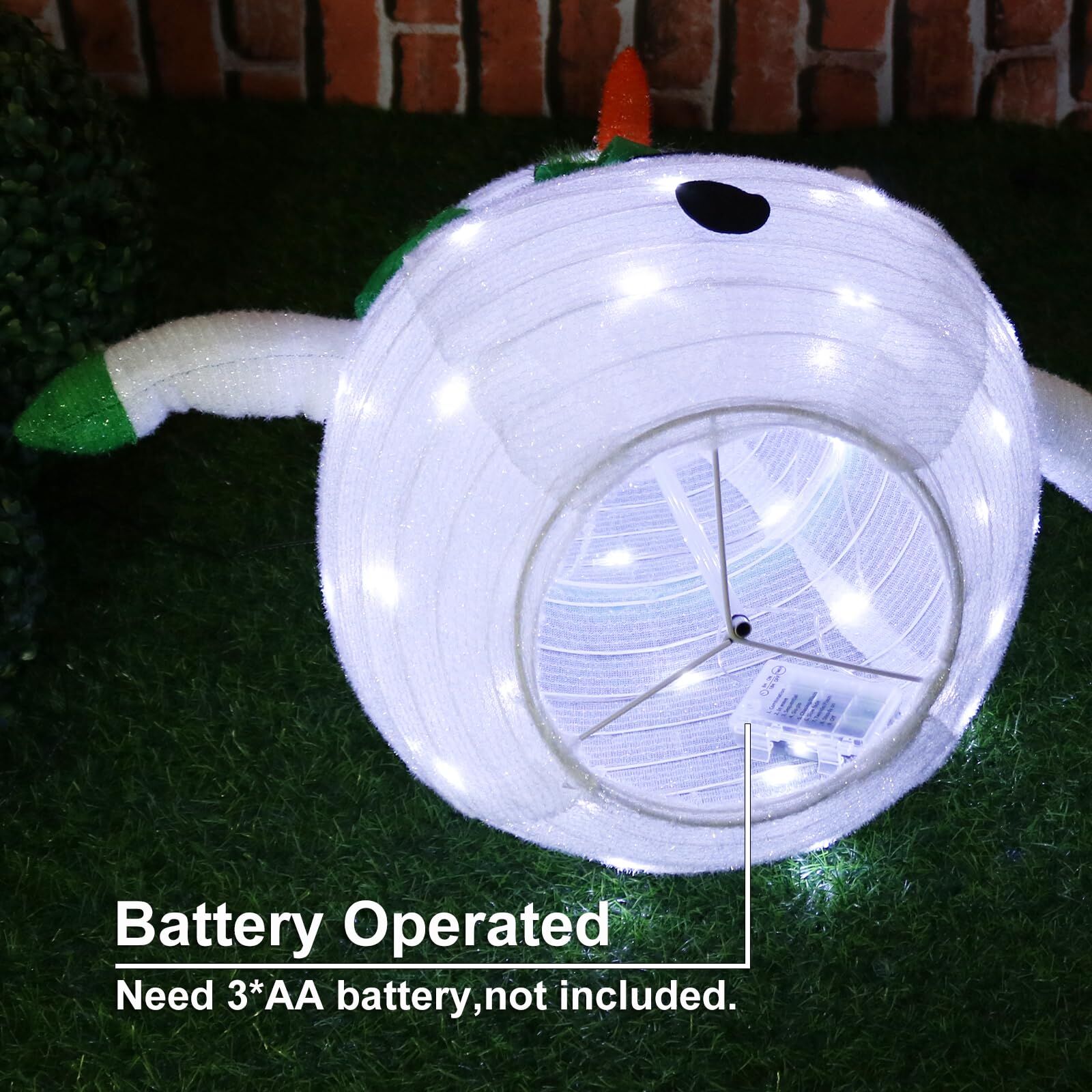 Lighted Christmas Snowman Decoration Lantern, 45 LED Collapsible Pop-Up Ornament with 8 Light Modes & Timer, Indoor Outdoor Holiday Décor 3