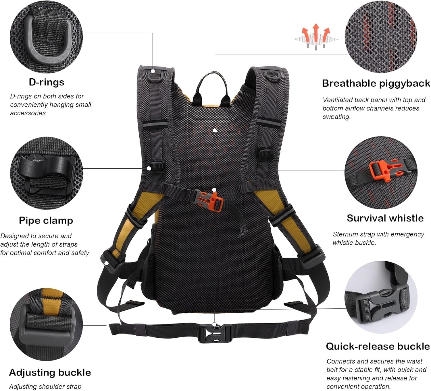 Small Hiking Backpack Lightweight Waterproof Daypack for Camping Cycling Fitness Outdoor Sports - Women Men Teens 4