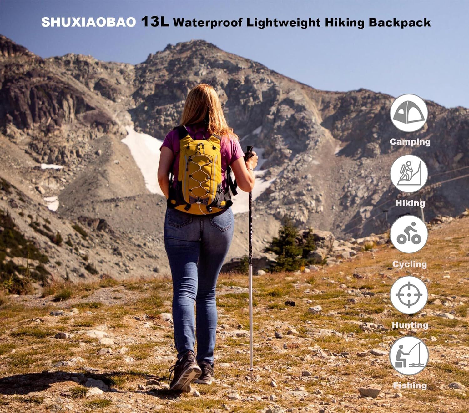 Small Hiking Backpack Lightweight Waterproof Daypack for Camping Cycling Fitness Outdoor Sports - Women Men Teens 7