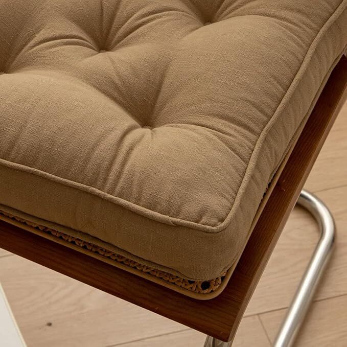 43×43×6cm Linen Cotton Thick Seat Cushion: Plush, Solid-Colour, for Office & Home Chairs, Aussie Comfort Essential（Bean Coffee） 4