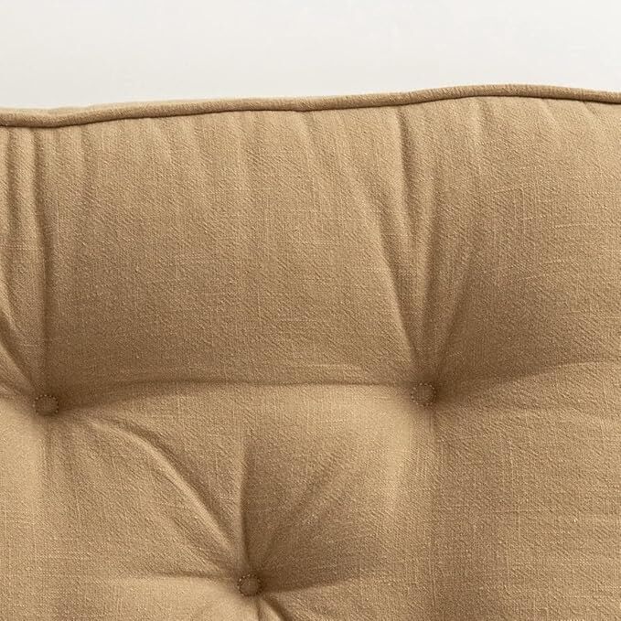 43×43×6cm Linen Cotton Thick Seat Cushion: Plush, Solid-Colour, for Office & Home Chairs, Aussie Comfort Essential（Bean Coffee） 6