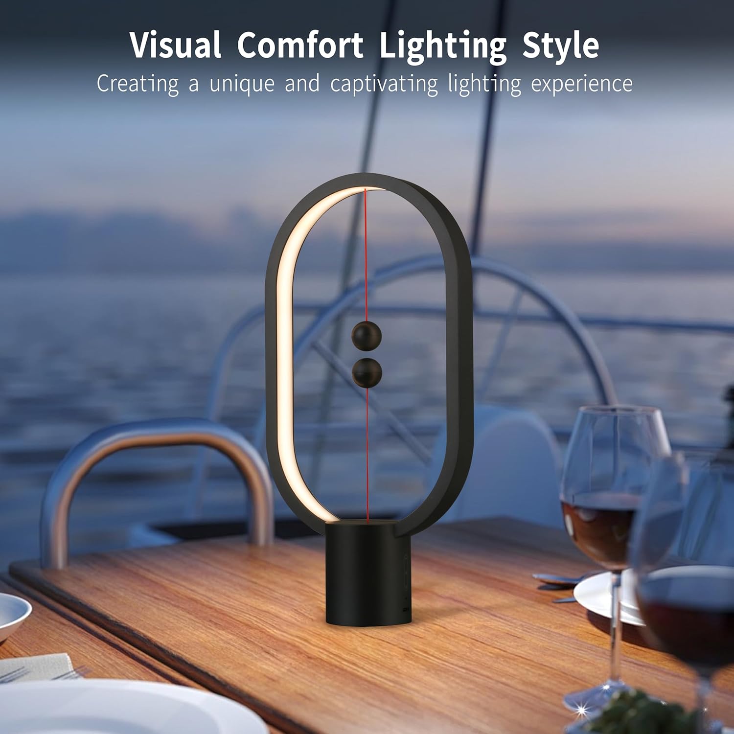 Black Magnetic Balance LED Table Lamp: USB-Powered, Dimmable Eye-Care Light with Award-Winning Design for Australian Homes & Offices 4