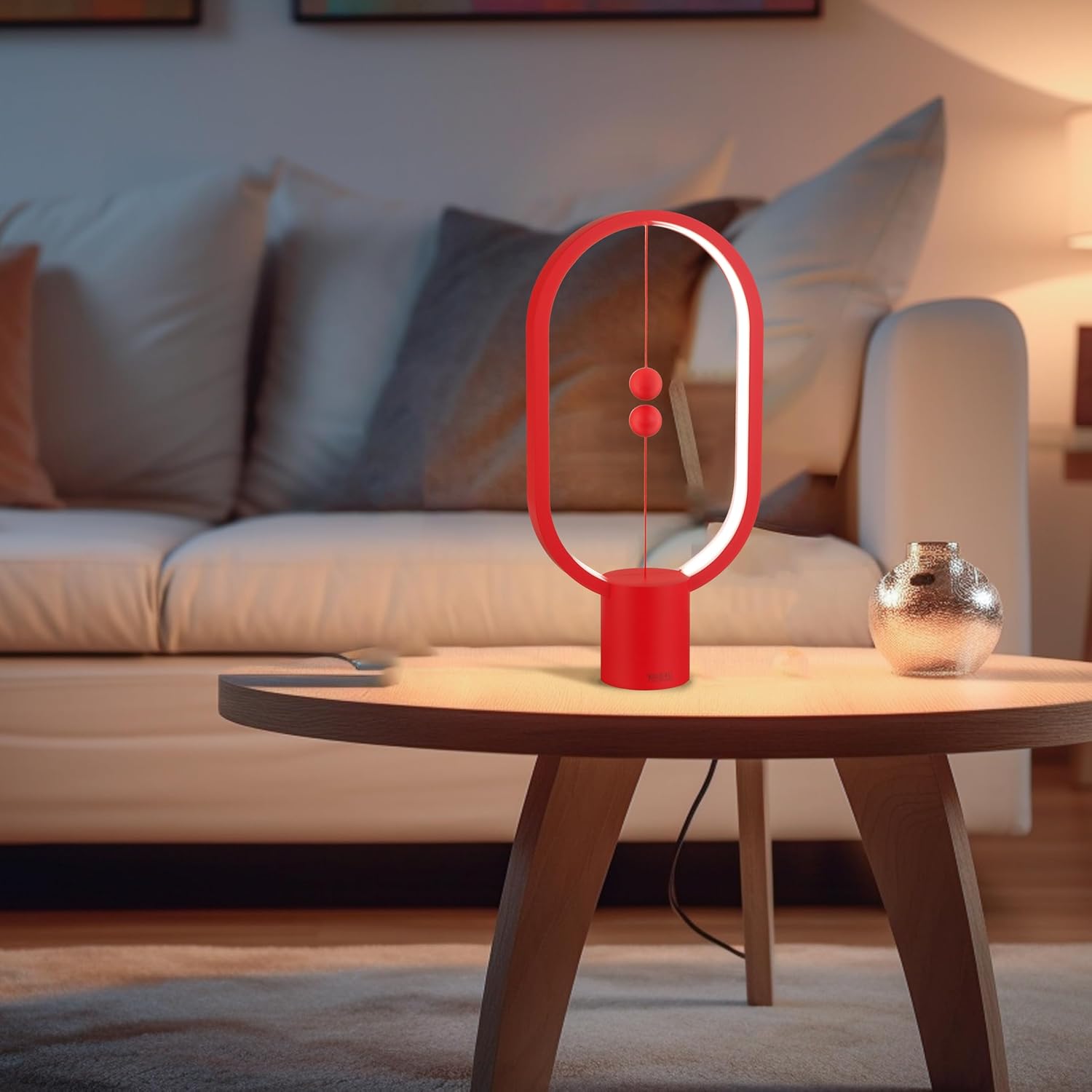 Red Magnetic Balance LED Table Lamp: USB-Powered, Dimmable Eye-Care Light with Award-Winning Design for Australian Homes & Offices 4