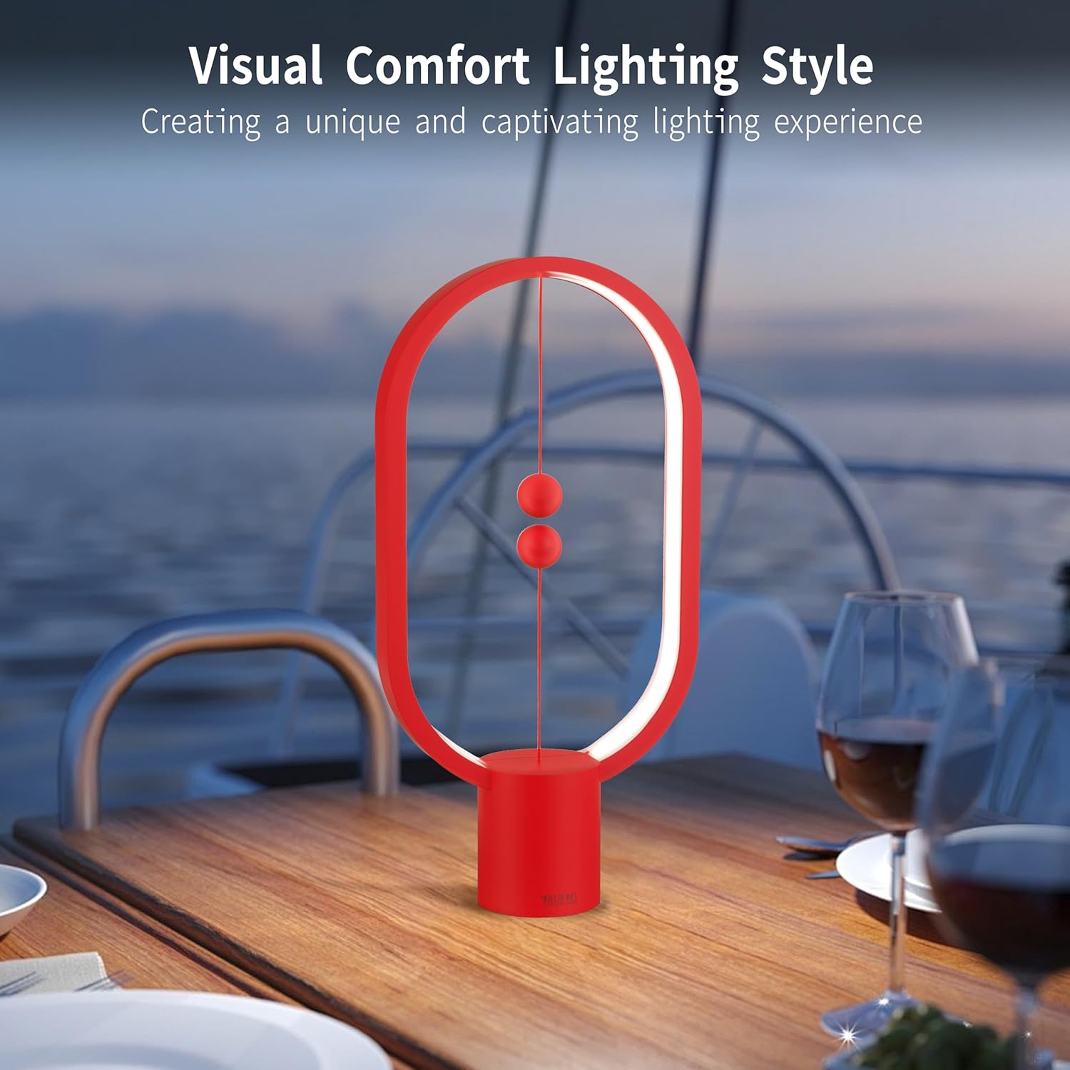 Red Magnetic Balance LED Table Lamp: USB-Powered, Dimmable Eye-Care Light with Award-Winning Design for Australian Homes & Offices 5