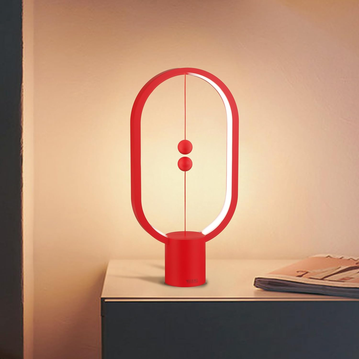 Red Magnetic Balance LED Table Lamp: USB-Powered, Dimmable Eye-Care Light with Award-Winning Design for Australian Homes & Offices 6
