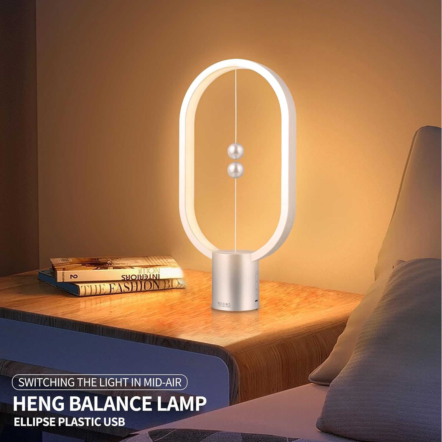 Silver Magnetic Balance LED Table Lamp: USB-Powered, Dimmable Eye-Care Light with Award-Winning Design for Australian Homes & Offices 6