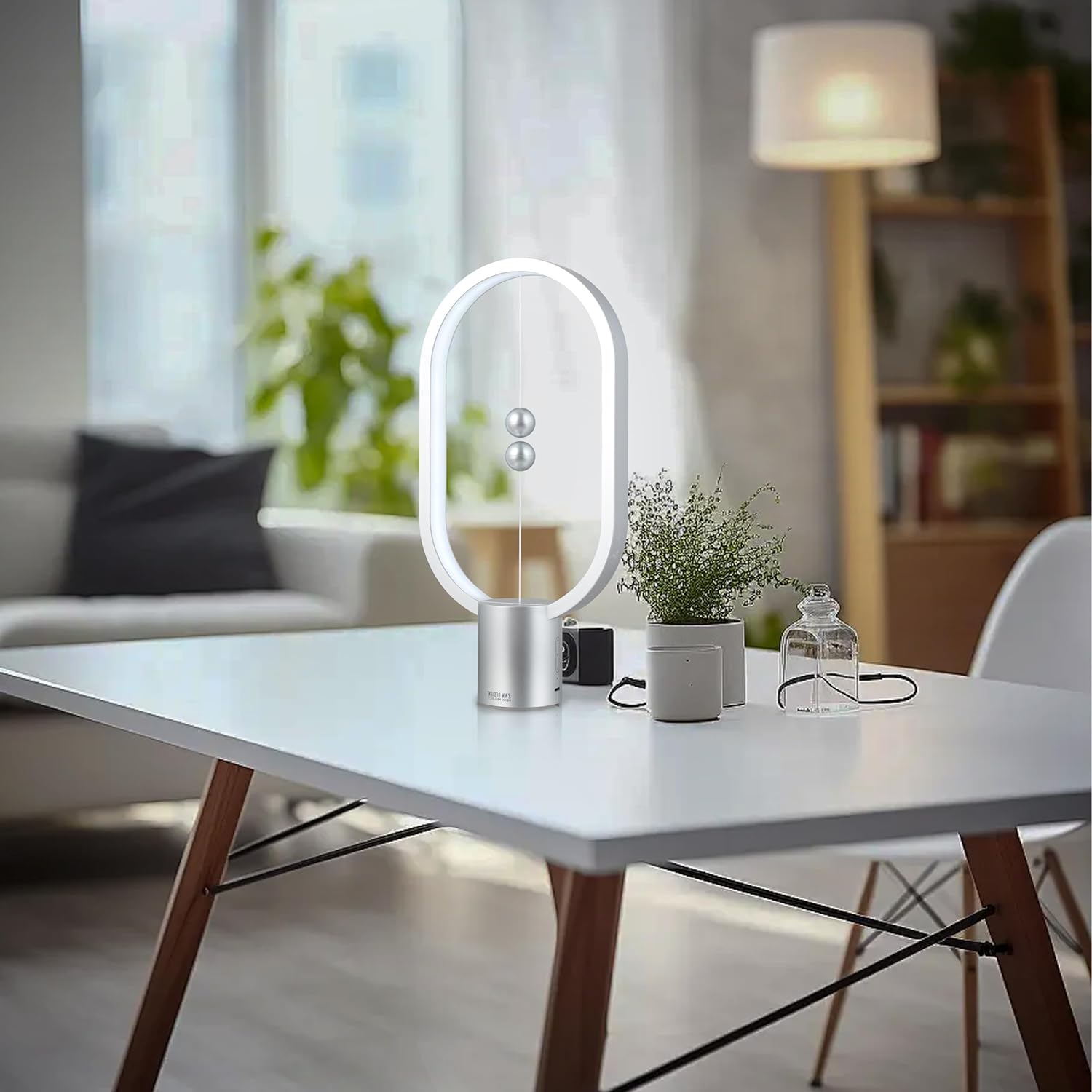 Silver Magnetic Balance LED Table Lamp: USB-Powered, Dimmable Eye-Care Light with Award-Winning Design for Australian Homes & Offices 7