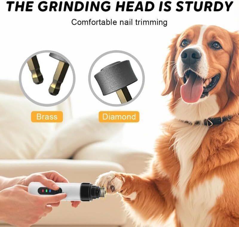 Pet products Silent Groom Pro Nail Grinder, 2025 New Dog Nail Trimmer, USB Rechargeable Pet Nail Grinder, Dog Nail Trimmers, Pet Paws Grooming Smoothing Tool 3