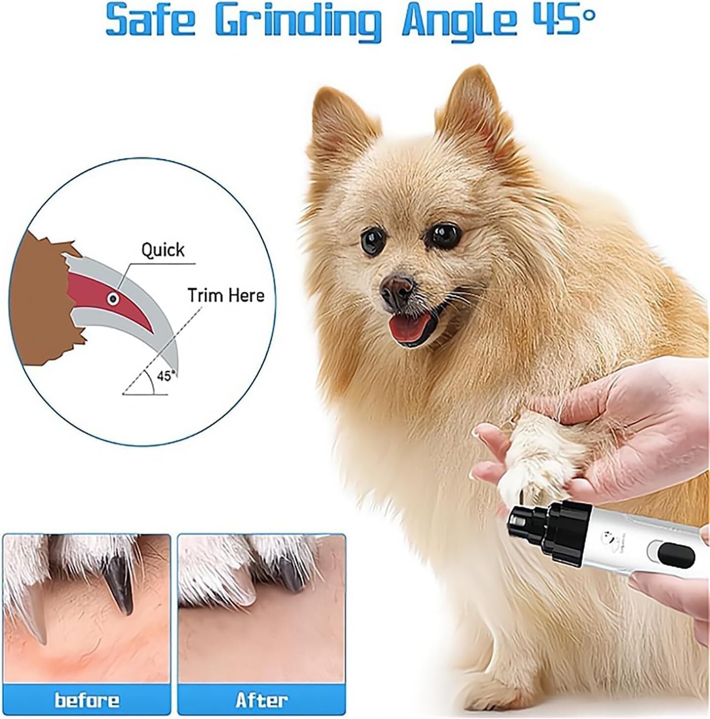 Pet products Silent Groom Pro Nail Grinder, 2025 New Dog Nail Trimmer, USB Rechargeable Pet Nail Grinder, Dog Nail Trimmers, Pet Paws Grooming Smoothing Tool 4