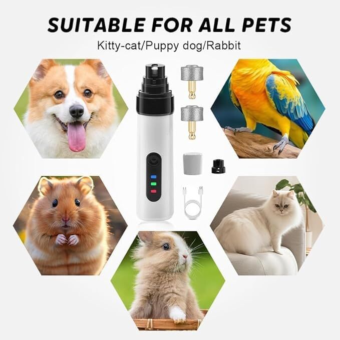 Pet products Silent Groom Pro Nail Grinder, 2025 New Dog Nail Trimmer, USB Rechargeable Pet Nail Grinder, Dog Nail Trimmers, Pet Paws Grooming Smoothing Tool 5