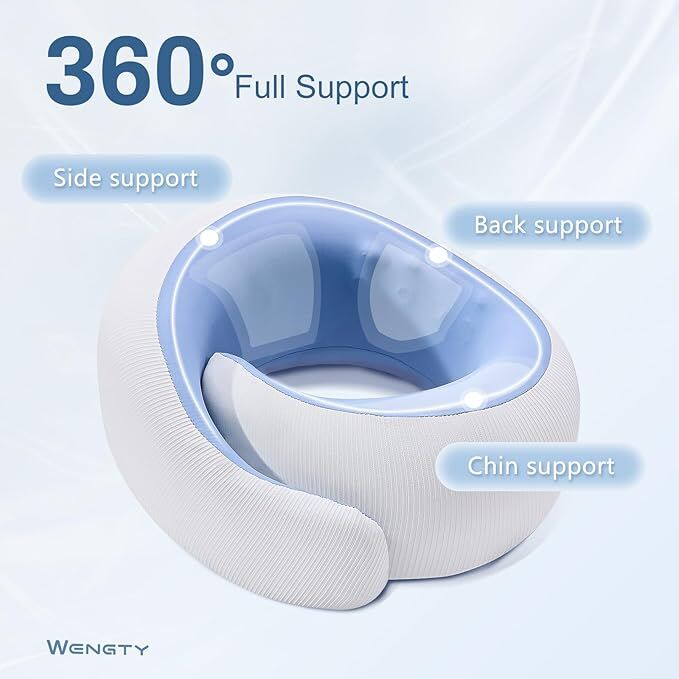 Travel Pillows for Airplanes,Memory Foam Neck Pillow for Traveling,Smooth & Cooling Fabric Plane Pillow for Long Flight,Ideal for Travels,Airplanes,Offices,Cars (Gray, Standard-Broad Fit) 6