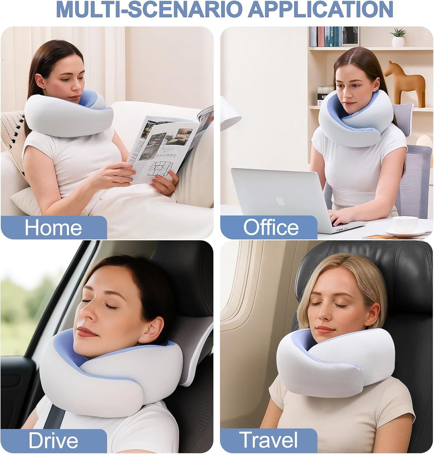 Travel Pillows for Airplanes,Memory Foam Neck Pillow for Traveling,Smooth & Cooling Fabric Plane Pillow for Long Flight,Ideal for Travels,Airplanes,Offices,Cars (Gray, Standard-Broad Fit) 9
