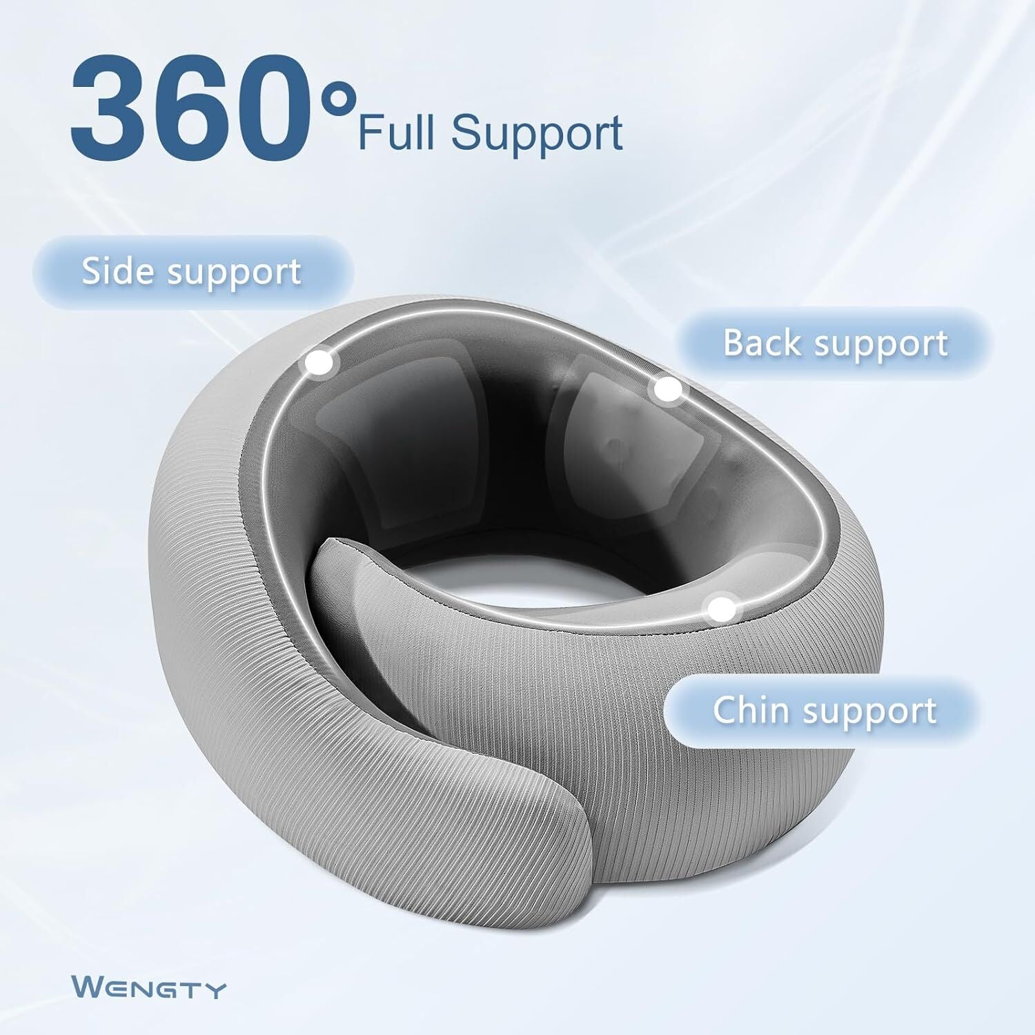 Travel Pillows for Airplanes,Memory Foam Neck Pillow for Traveling,Smooth & Cooling Fabric Plane Pillow for Long Flight,Ideal for Travels,Airplanes,Offices,Cars (Gray, Standard-Broad Fit) 4