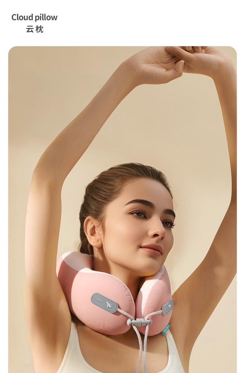 Cooling Memory Foam Neck Pillow for Travel-U-Shaped Ergonomic Travel Pillow for Adults,Flight Neck Pillow with Portable Case,Breathable Ice Silk Cover,Slow Rebound Support for Airplane,Car 3