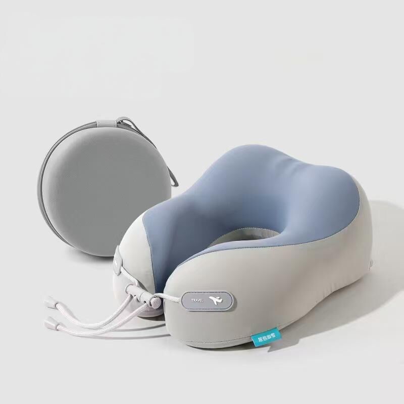 Cooling Memory Foam Neck Pillow for Travel-U-Shaped Ergonomic Travel Pillow for Adults,Flight Neck Pillow with Portable Case,Breathable Ice Silk Cover,Slow Rebound Support for Airplane,Car 7