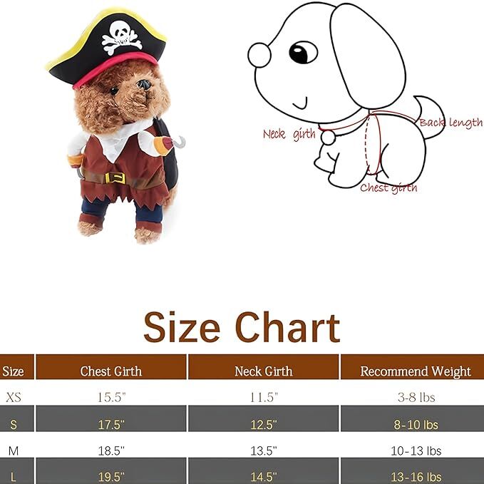pet products New Funny Pet Clothes Pirate Dog Cat Costume Suit Corsair Dressing up Party Apparel Clothing for Cat Dog Plus Hat 6