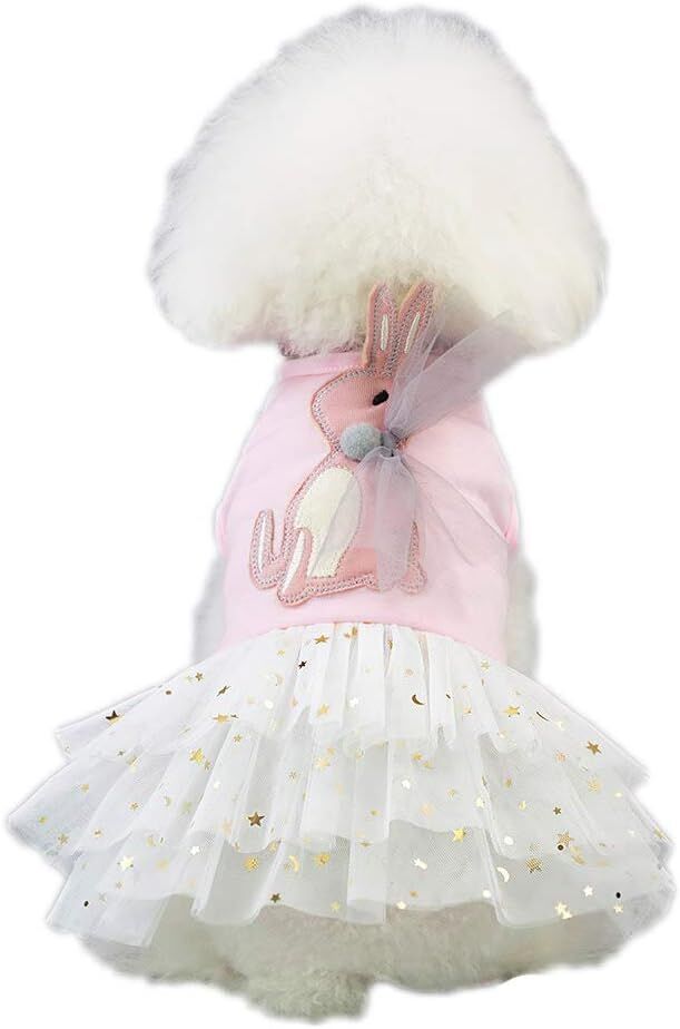 pet products Small Dog Dress Female Tiny Puppy Clothes Girl Tutu for Dogs Dresses Harness Birthday Apparel（Chest circumference27cm, back length16cm, neck circumference20cm） 4